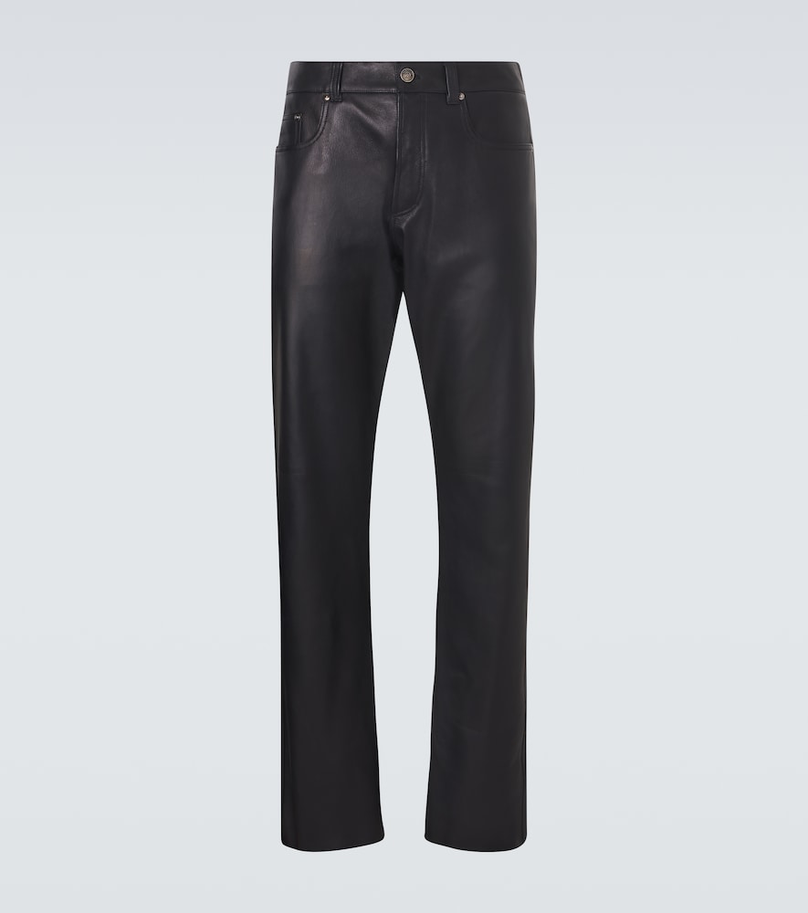 Versace Pantalon droit en cuir 2560 €