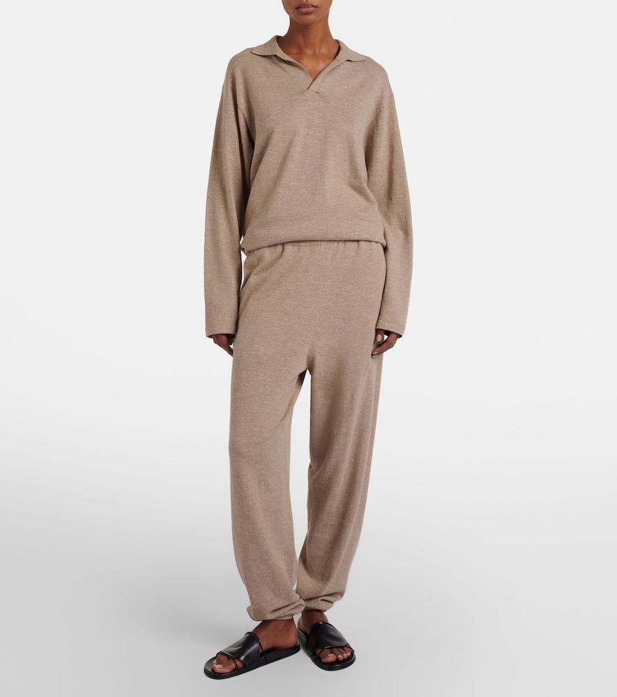 The Row Niosa cotton and linen polo sweater