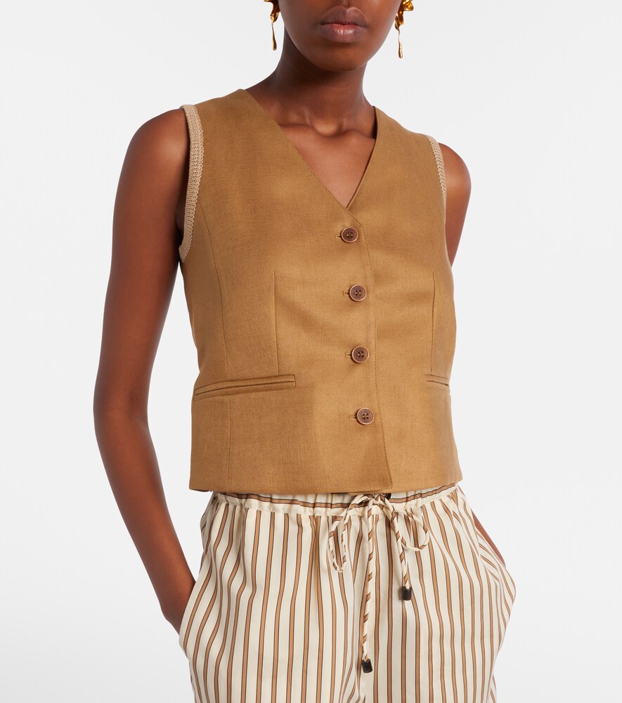 Max Mara Calibri cable-knit linen vest