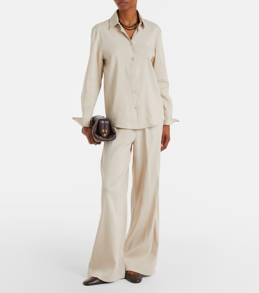 Max Mara Destino linen-blend wide-leg silhouette