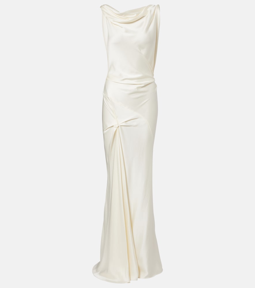 Victoria Beckham Posy draped crêpe satin gown