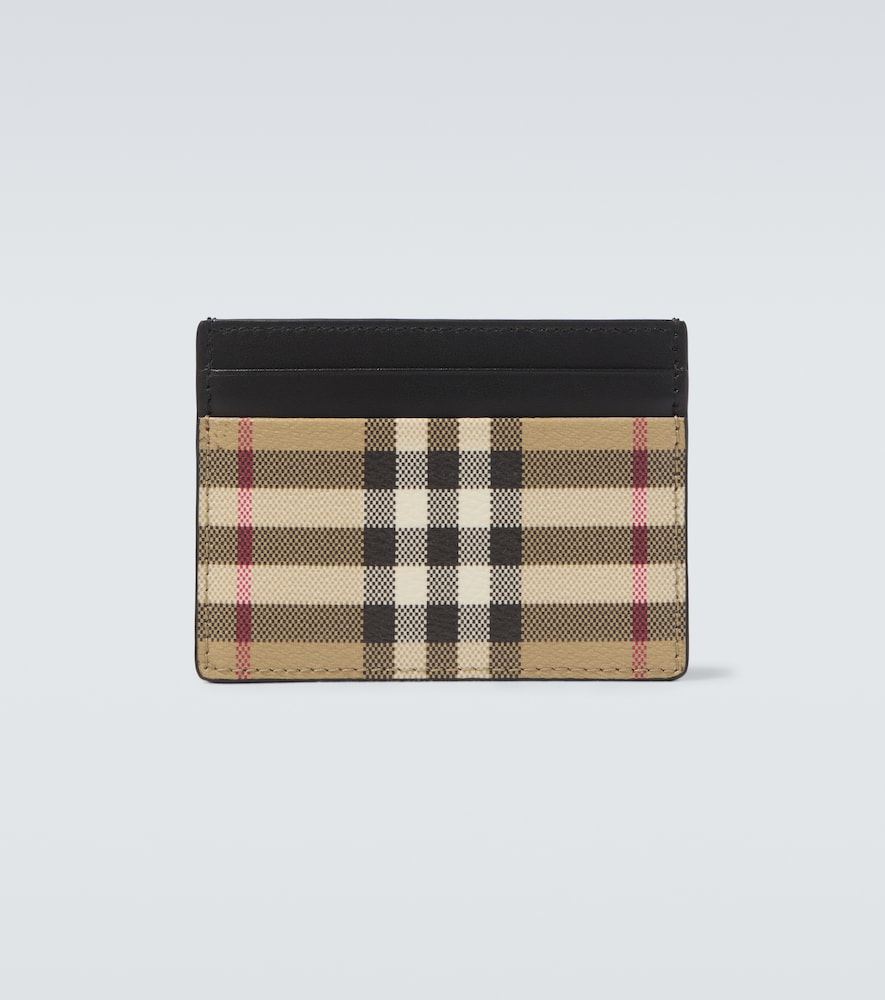 Portacarte  Check con pelle