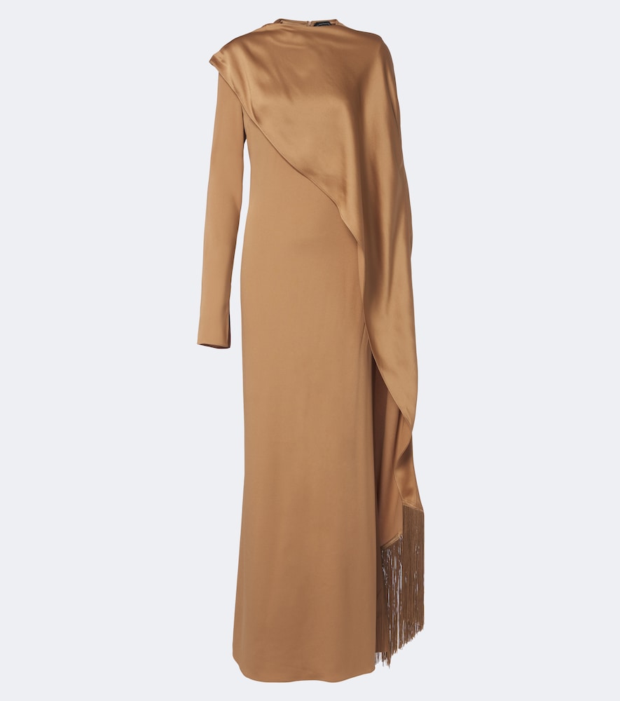 Taller Marmo Women's Beige Mounia Caped Crepe Cady Gown UK Size 4 - Mytheresa