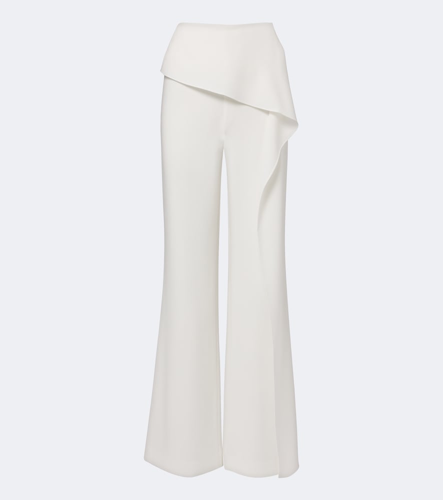 Roland Mouret Draped Flared Pants In White