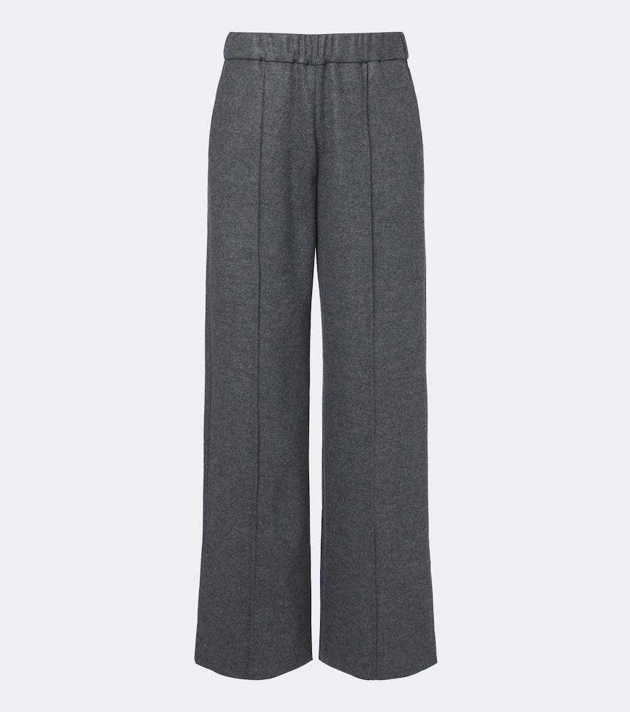 Pantaloni a gamba larga in lana