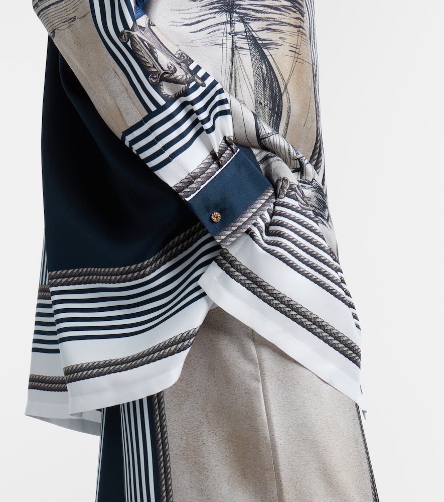  Max Mara Max Mara Camisa Oversized De Sarga De Seda Estampada 