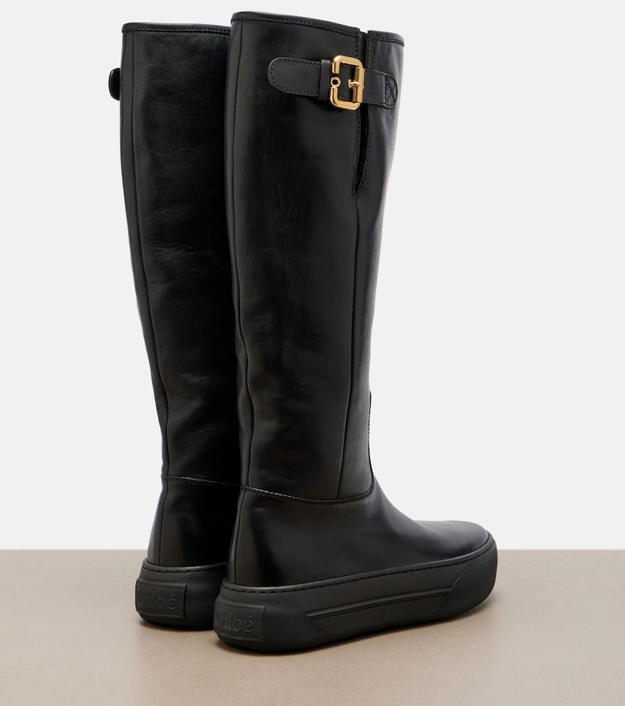 Chloé Delia Leather Knee-High Boots
