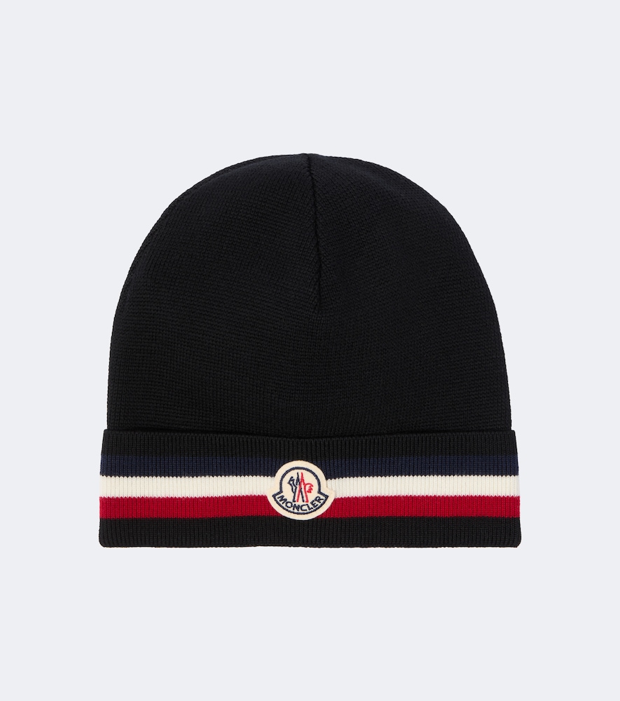 MONCLER Moncler Tricolor virgin wool beanie