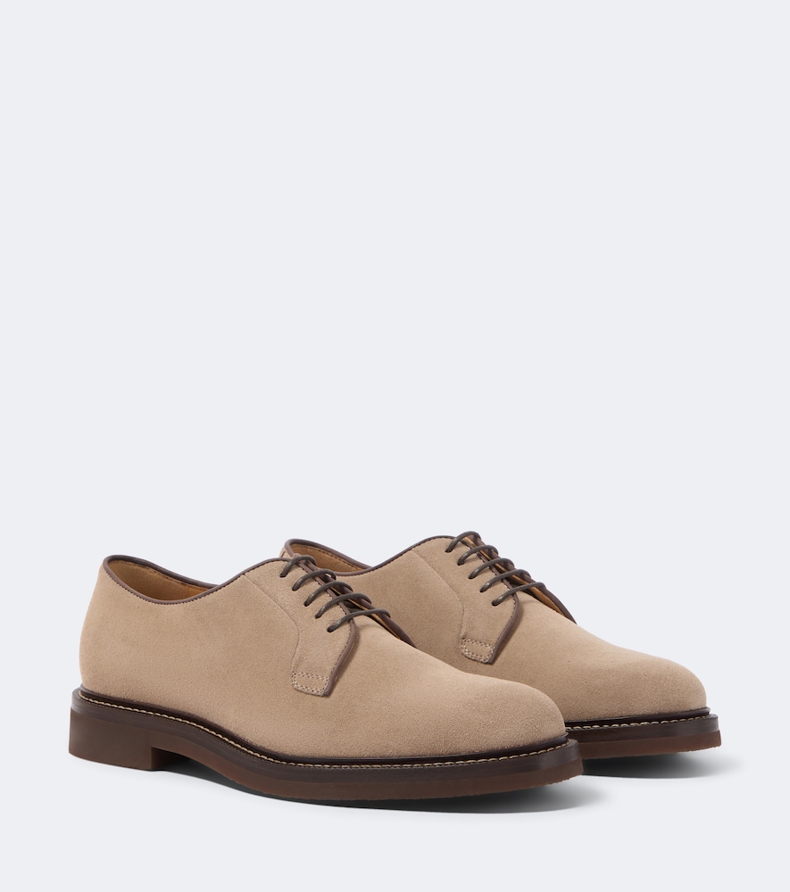 Brunello Cucinelli Men's Beige Suede Derby Shoes UK Size 7 - Mytheresa