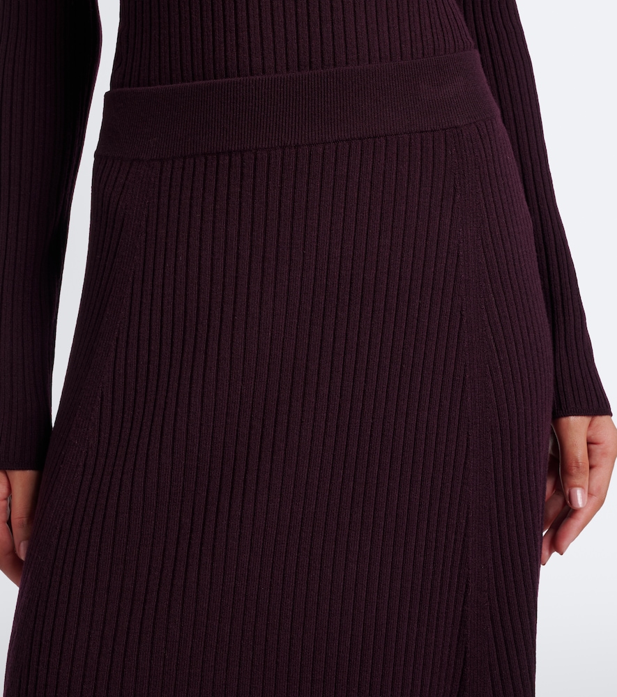 Hallie Ribbed-Knit Wool-Blend Midi