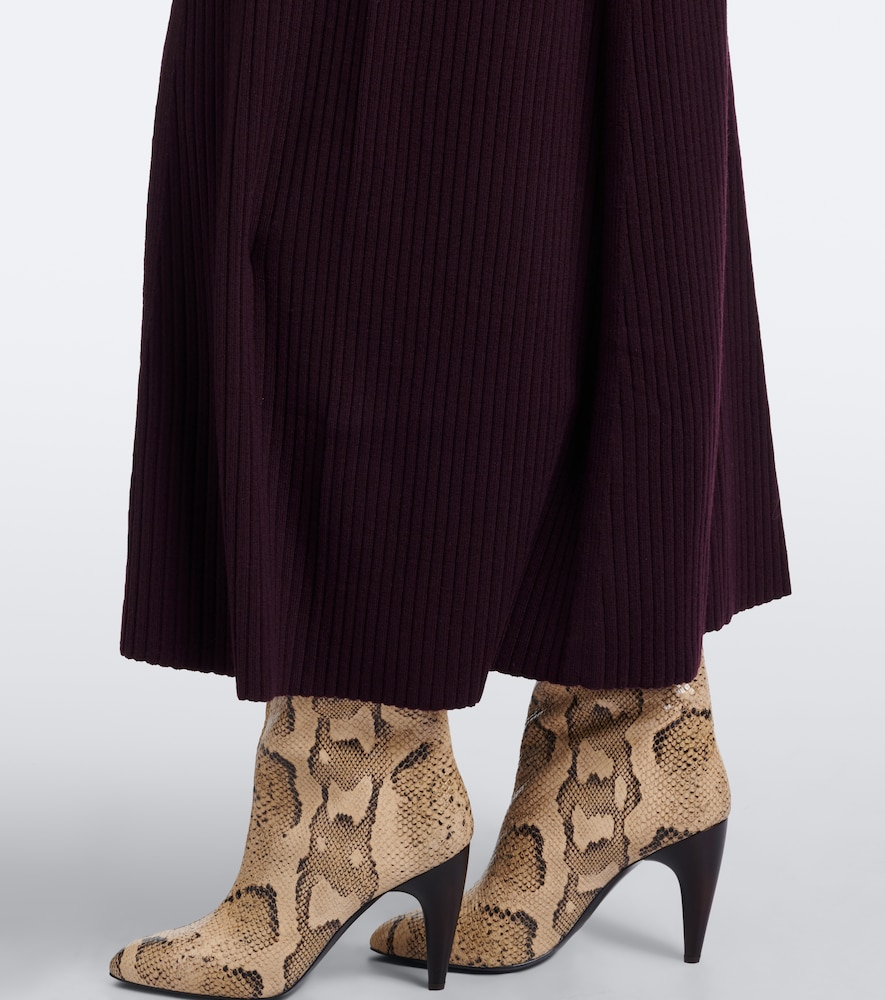 Hallie Ribbed-Knit Wool-Blend Midi