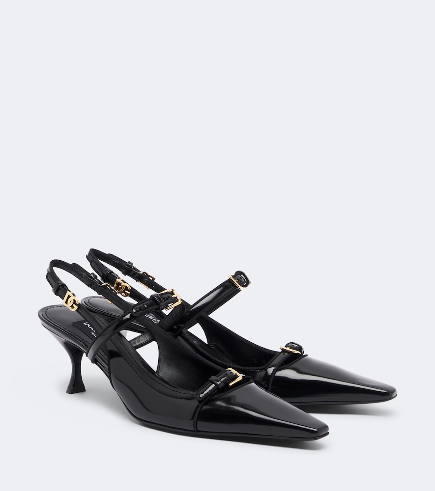 DG patent leather slingback pumps