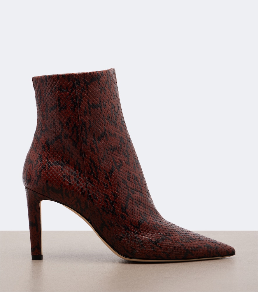 Frankie Snake-Effect Ankle Boots