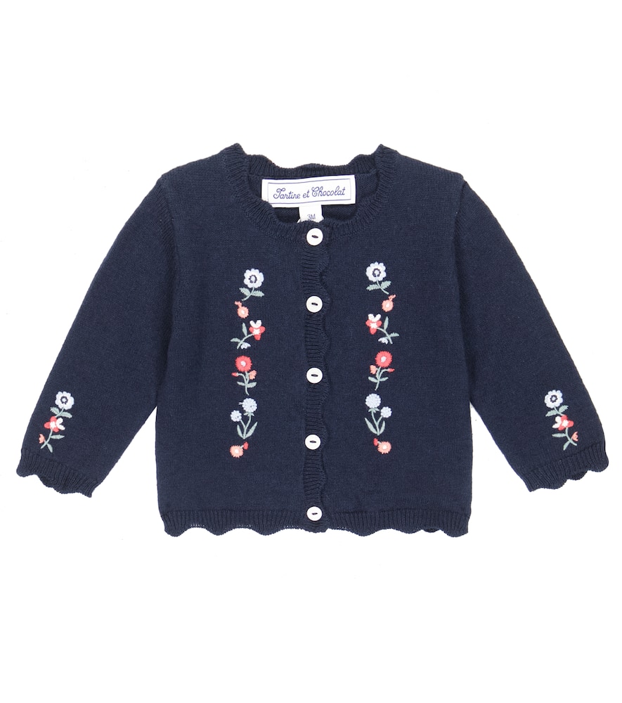 Tartine et Chocolat Baby floral cotton-blend cardigan