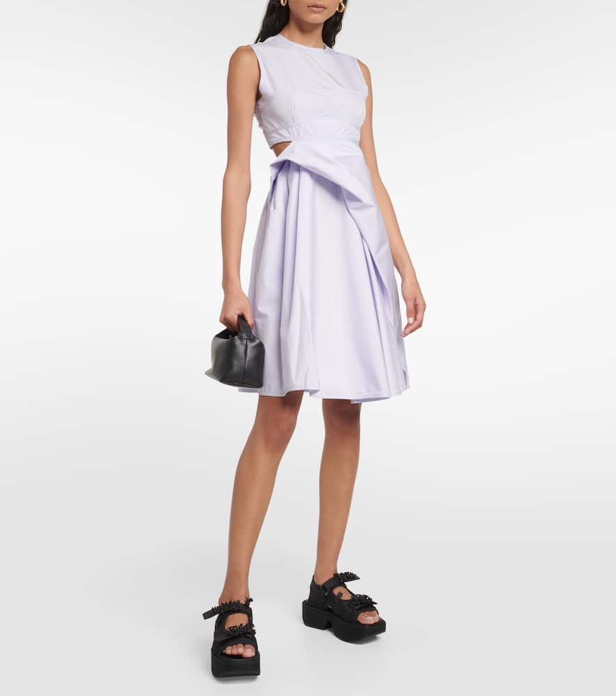 Shop Cecilie Bahnsen Seero Cutout Cotton Minidress In Lavender