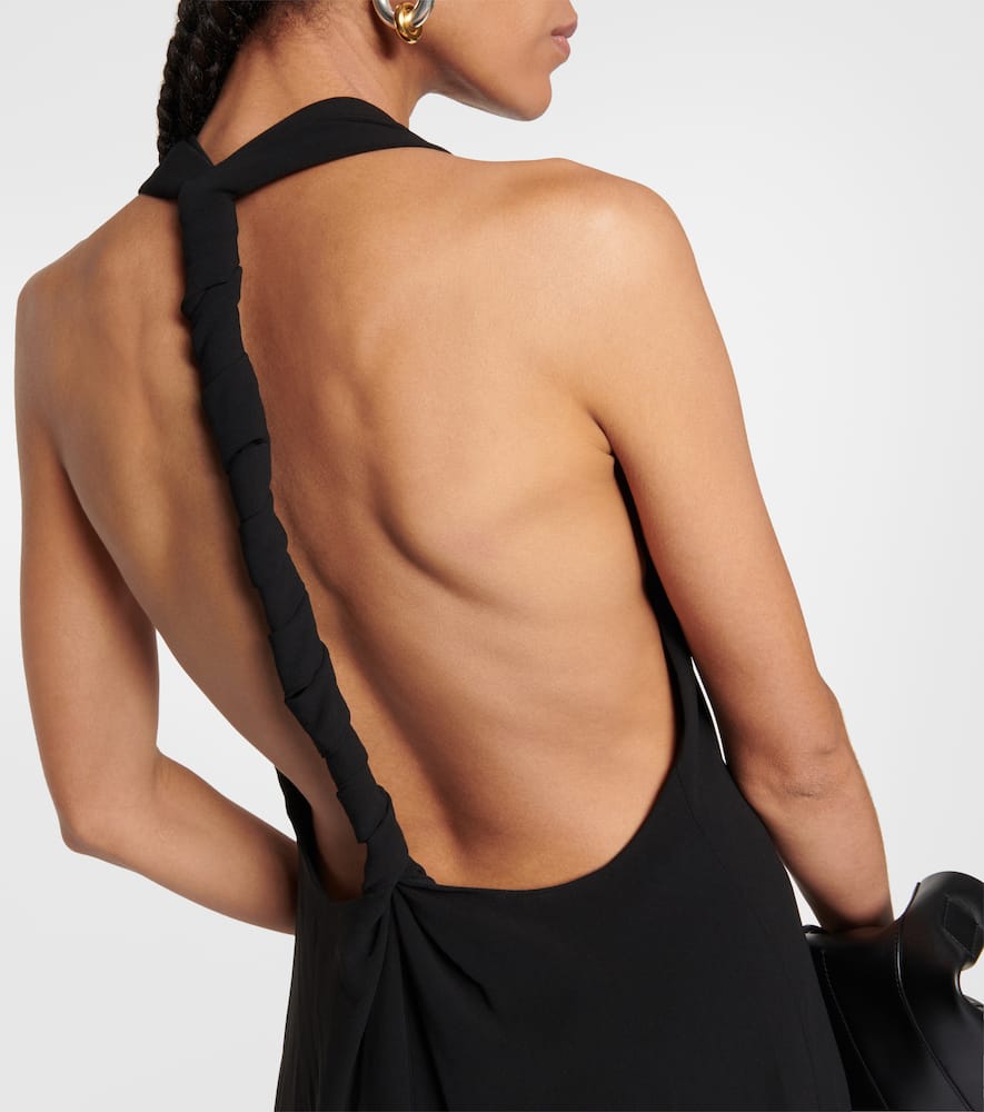 Proenza Schouler Matte Viscose Crepe Twist-back Maxi Dress In Black