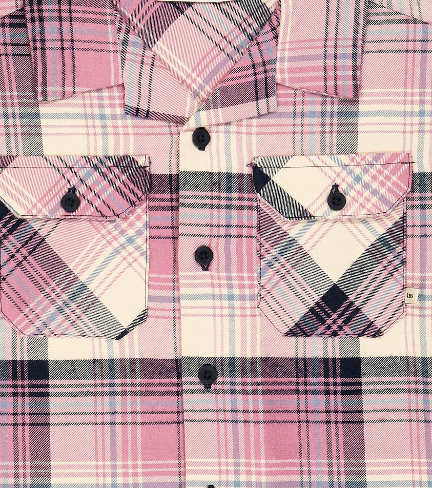 The New Society Raphael Checked Cotton Shirt In Purple