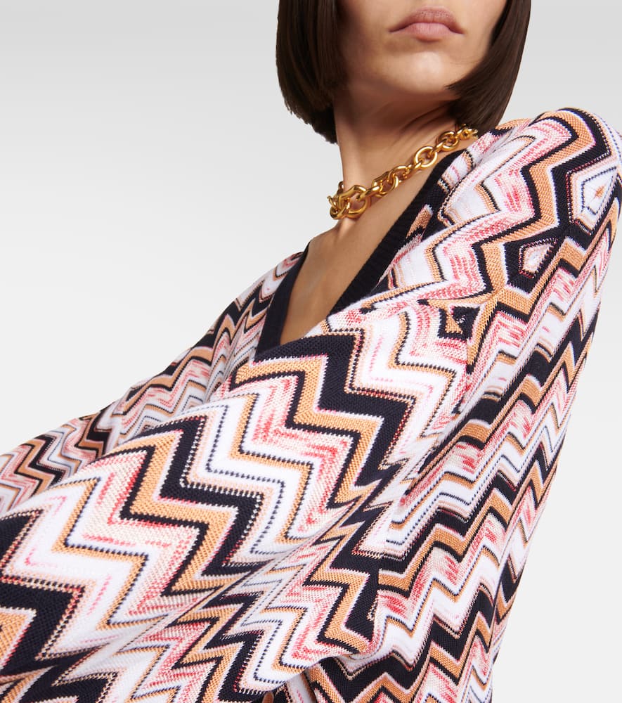 Shop Missoni Zig Zag Oversized Sweater In Multicoloured