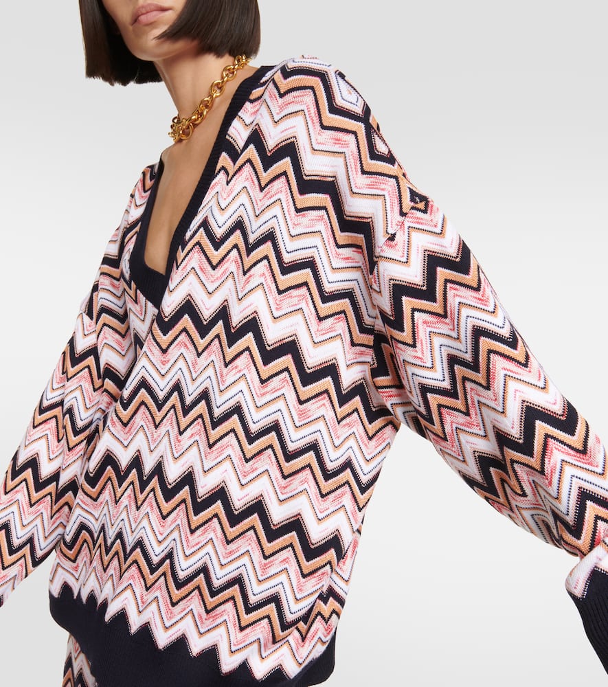 Missoni Zigzag Crochet-knit Jumper In Multicoloured