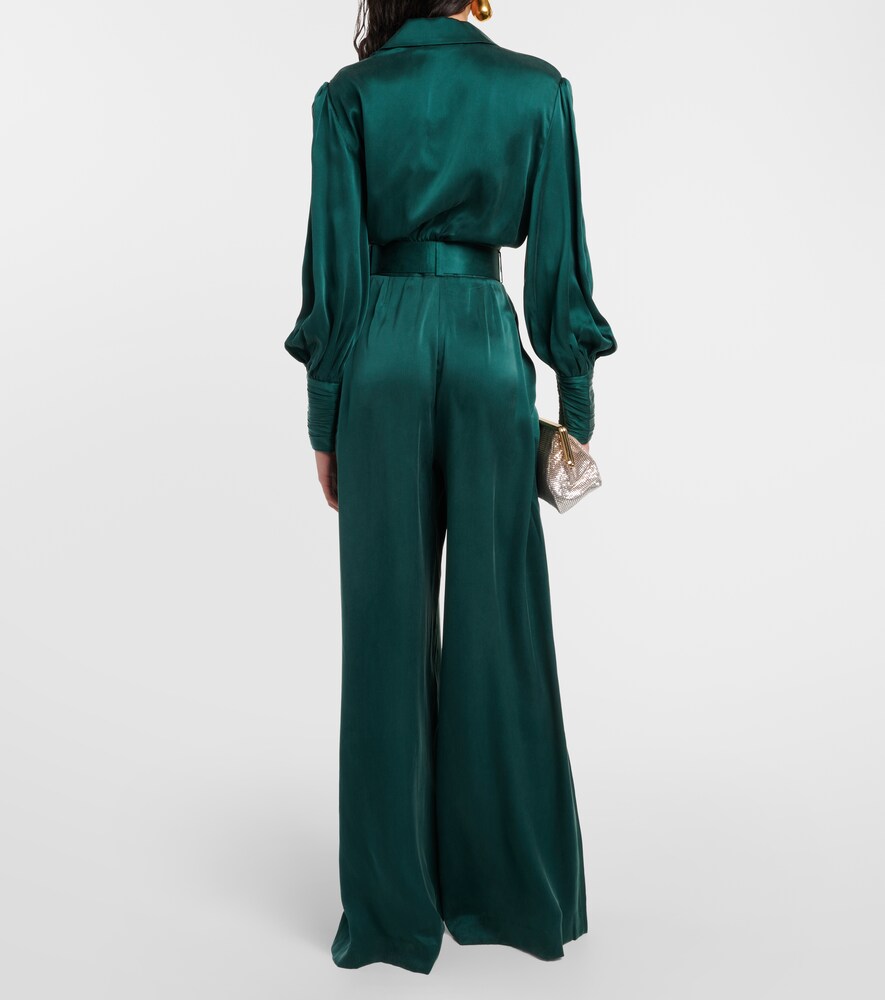 Zimmermann Zimmermann Tuck Silk Satin Wide-leg Pants 
