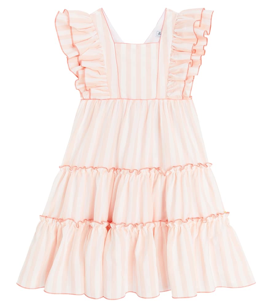 TARTINE ET CHOCOLAT STRIPED RUFFLED DRESS