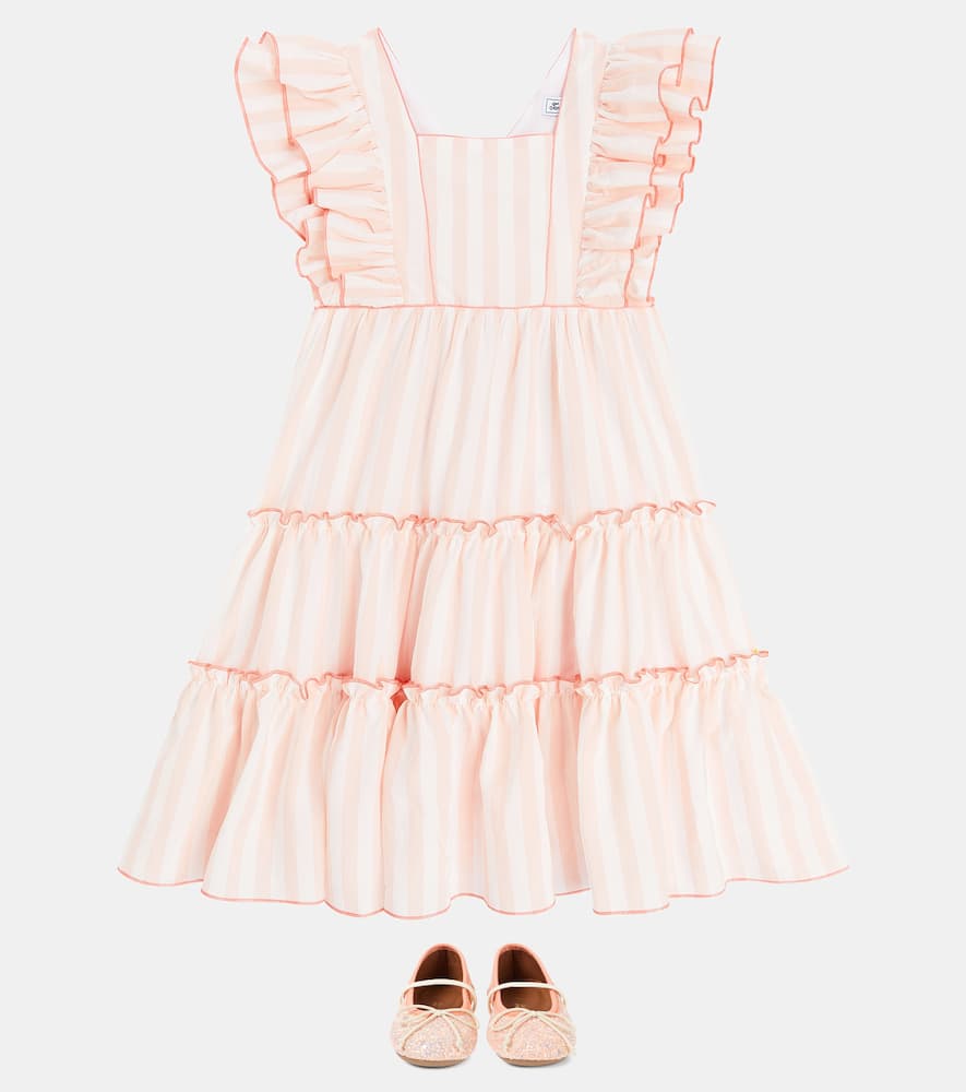 TARTINE ET CHOCOLAT STRIPED RUFFLED DRESS
