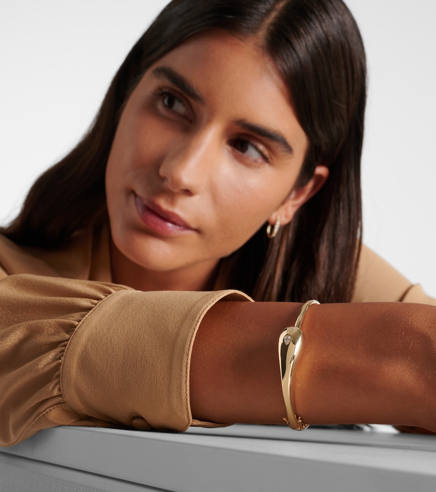 Mateo Water Droplet 14kt gold bangle with diamond