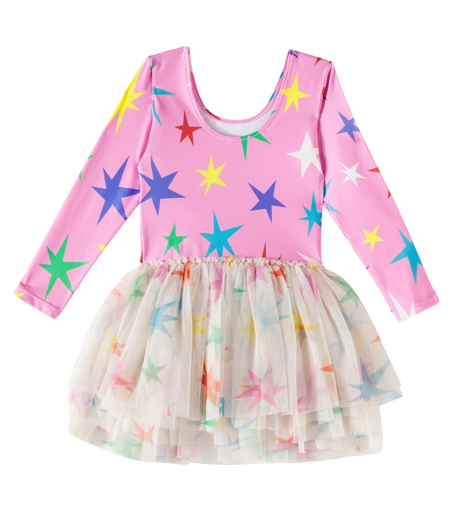  Stella Mccartney Kids Stella Mccartney Kids Bedrucktes Kleid Mit Tüll 