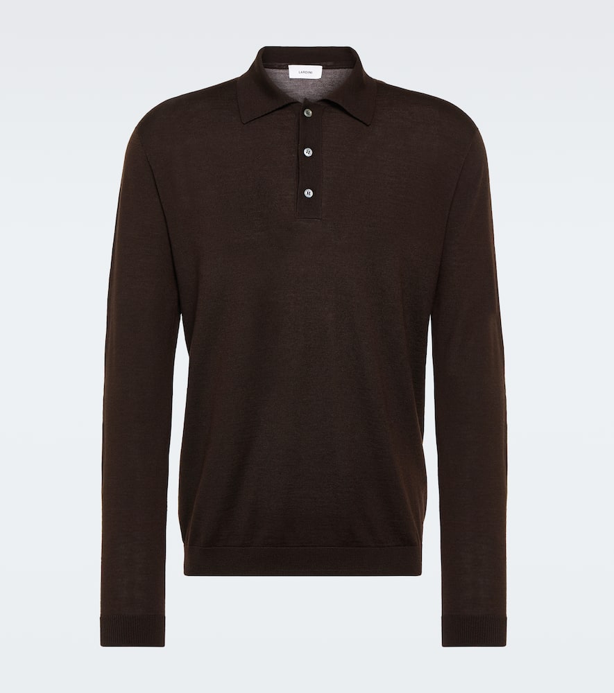 Lardini Wool, silk, and cashmere polo sweater
