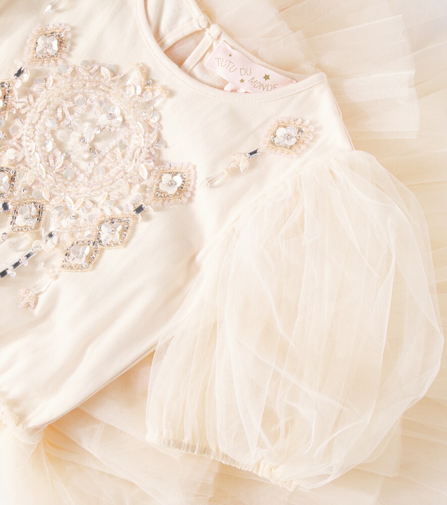  Tutu Du Monde Tutu Du Monde Verziertes Kleid Trinket Aus Jersey Und Tüll 