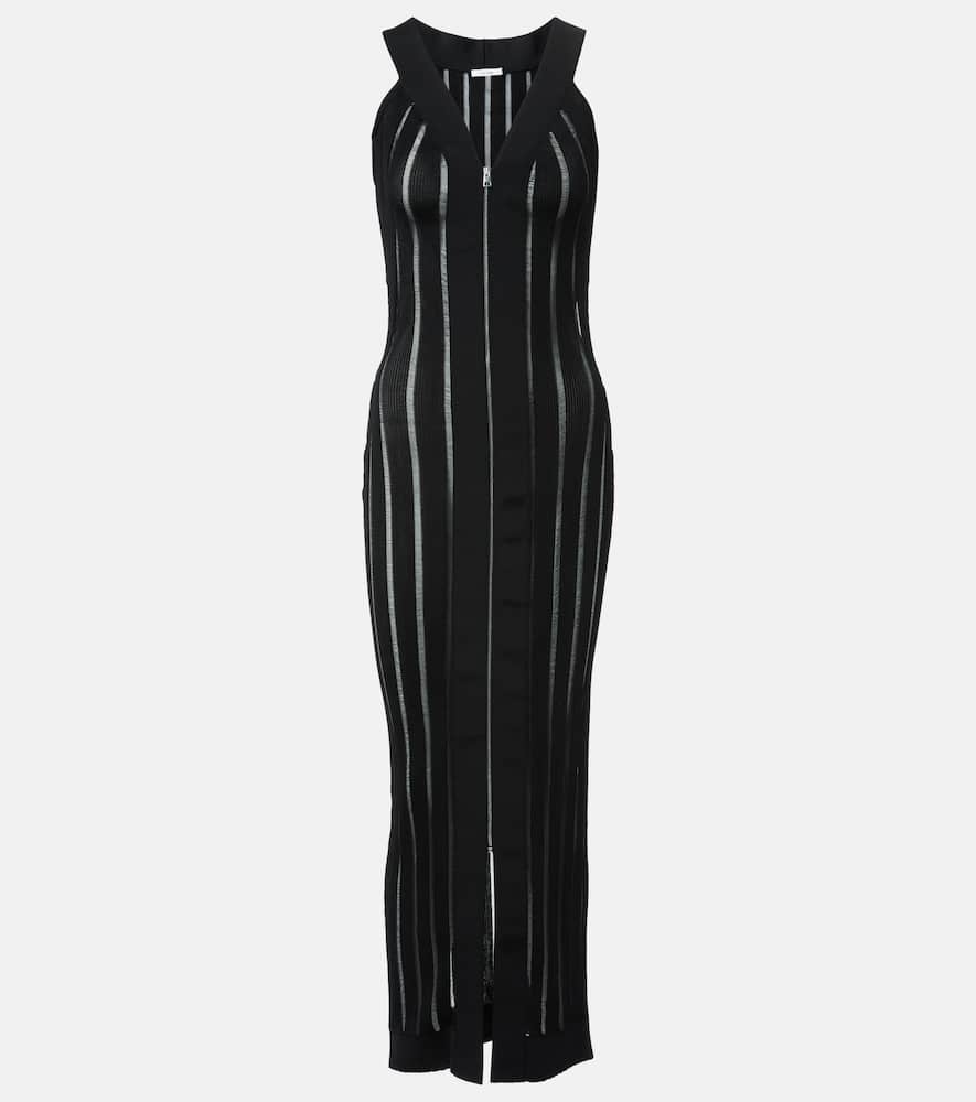 Ribbed-knit maxi dress