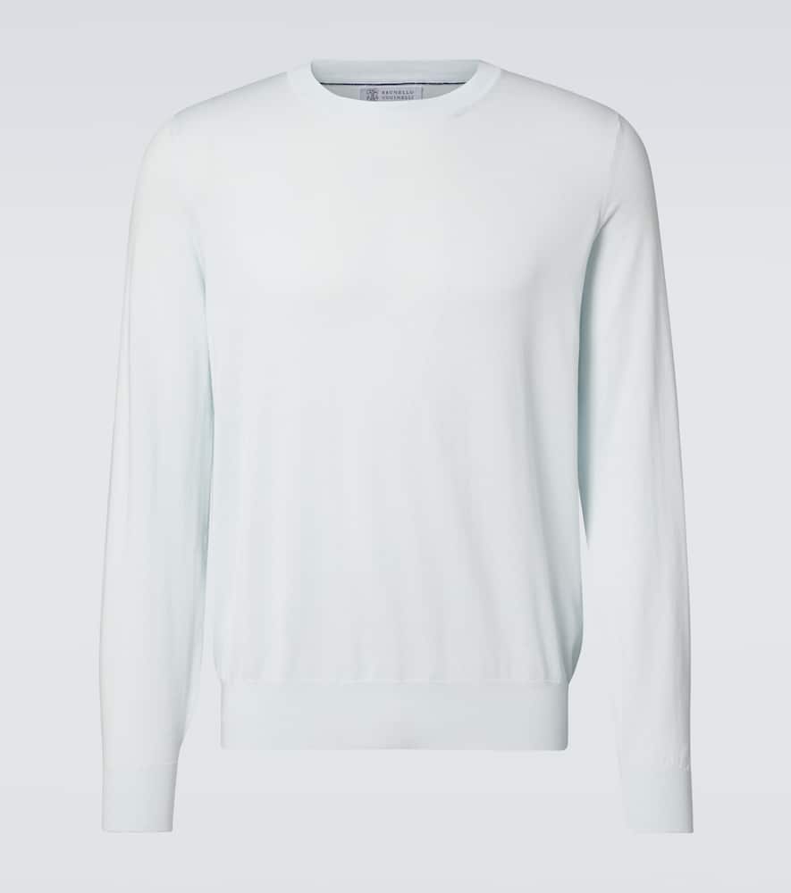 Brunello Cucinelli Cotton Sweater In Blue
