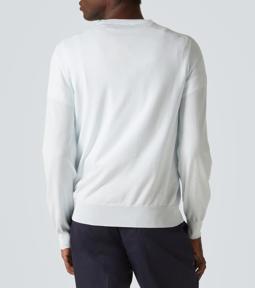 Brunello Cucinelli Cotton Sweater In Blue