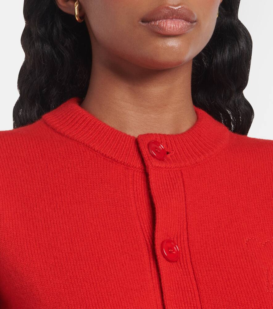 Ami Alexandre Mattiussi Ami De Caur Wool And Cashmere Cardigan In Red