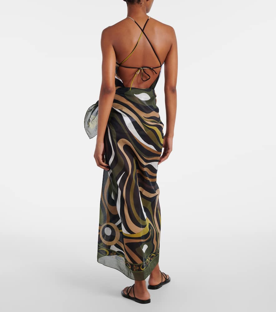 Pucci Marmo Cotton Beach Cover-up In Brown