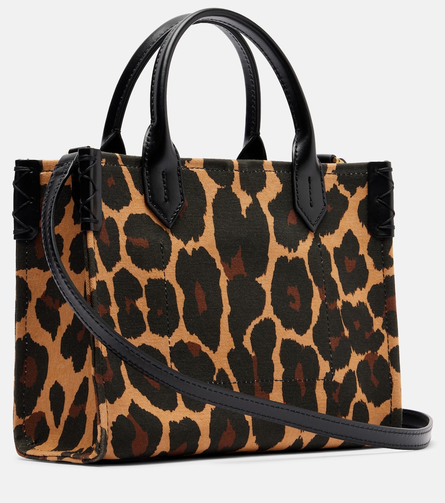 Balmain B-army Small Leopard-print Tote Bag In Brown