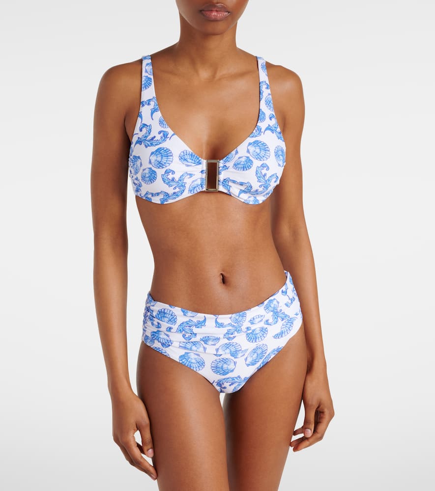 Melissa Odabash Bel Air Printed Bikini Bottoms In Blue