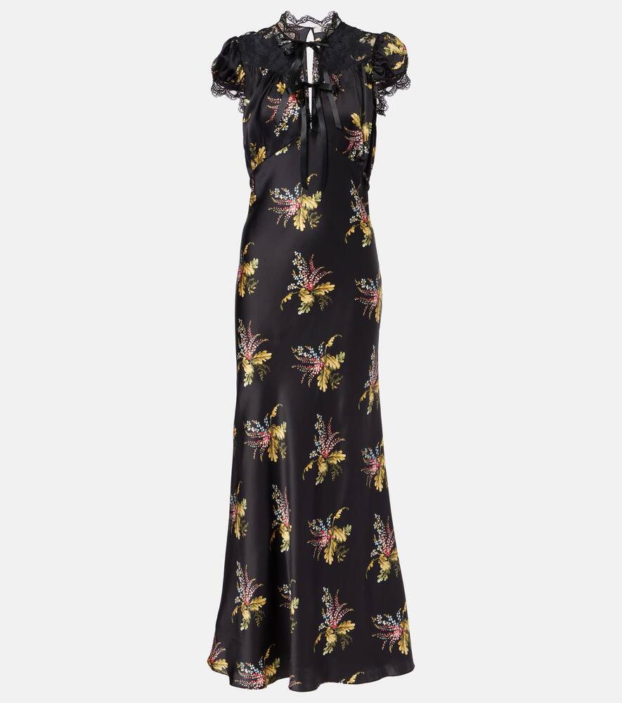 Rodarte Floral silk satin maxi dress