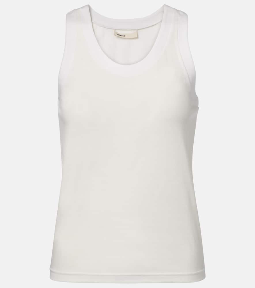 Isha cotton-blend jersey tank top