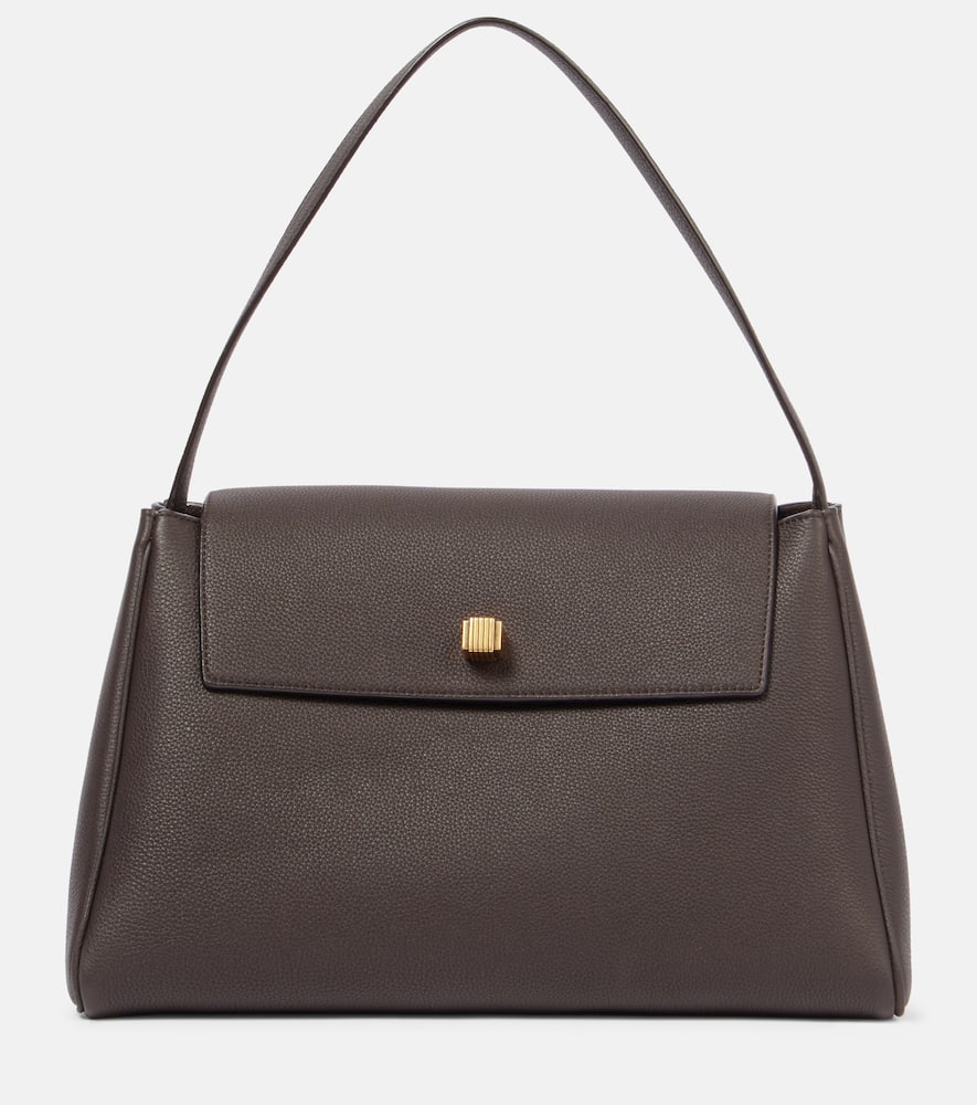 Khaite Audrey Leather Tote Bag In Brown