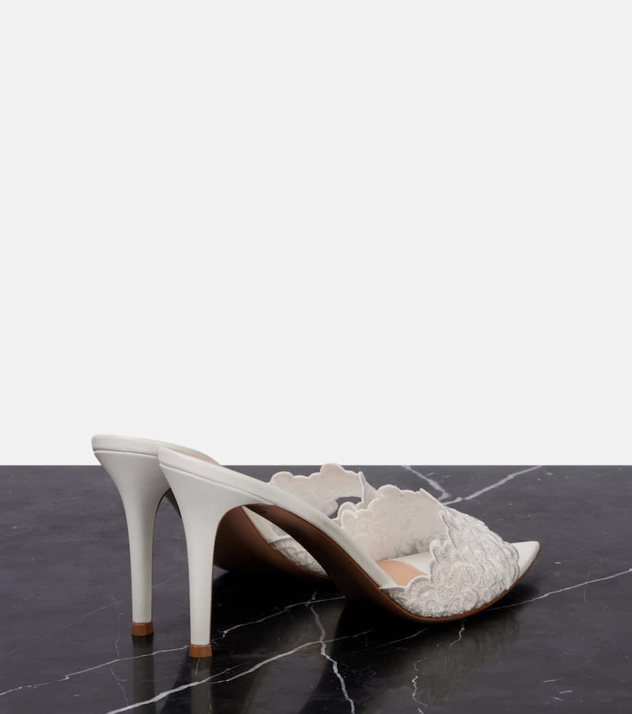 Gianvito Rossi Pantoletten 85 Mit Spitze