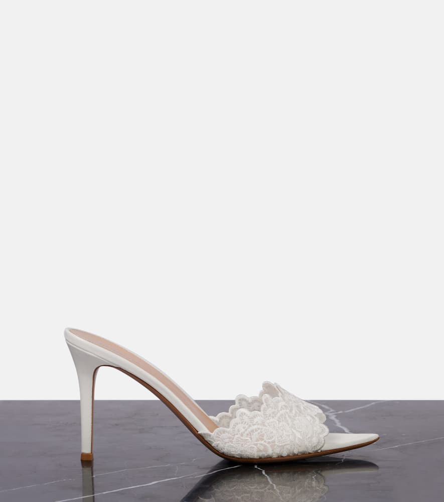 Gianvito Rossi Pantoletten 85 Mit Spitze