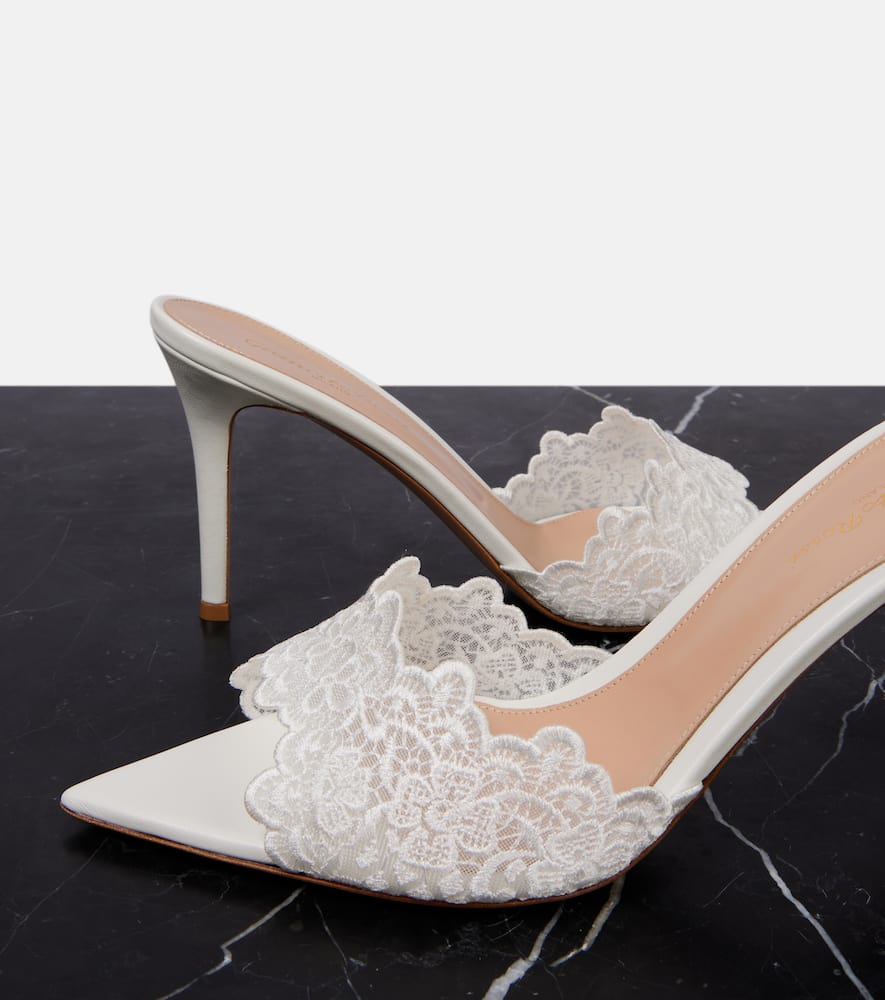 Gianvito Rossi Pantoletten 85 Mit Spitze