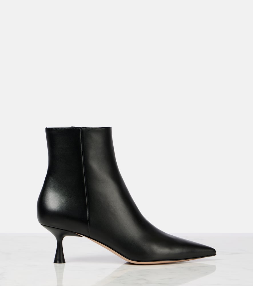 Gianvito Rossi Leather Ankle Boots In Black