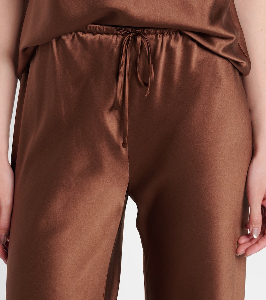 Veronica Beard Billie Silk-blend Straight Pants In Brown