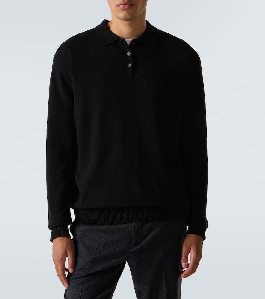 Le Kasha Crete Cashmere Polo Sweater In Black