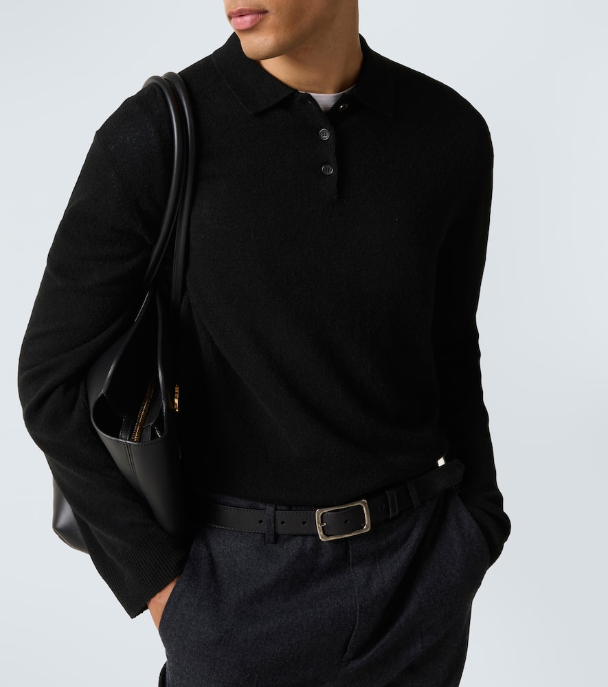 Le Kasha Crete Cashmere Polo Sweater In Black