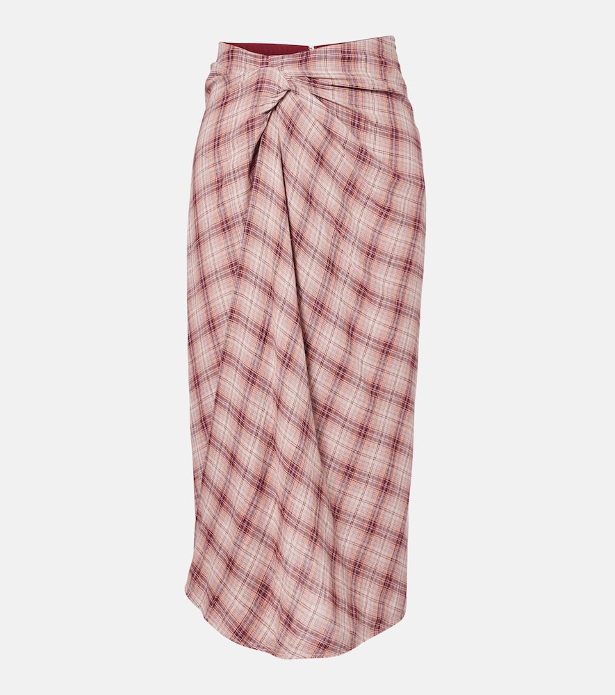 Isabel Marant Étoile Nicole Checked Cotton Midi Skirt In Multi