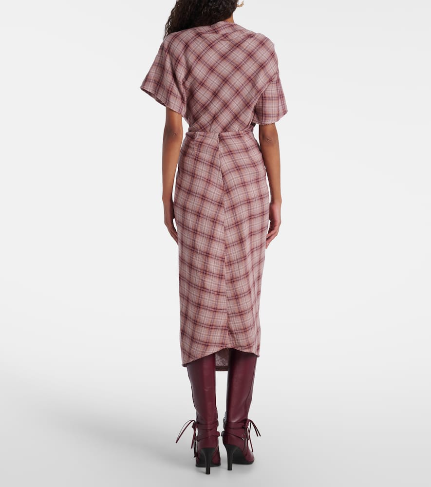 Isabel Marant Étoile Nicole Checked Cotton Midi Skirt In Multi