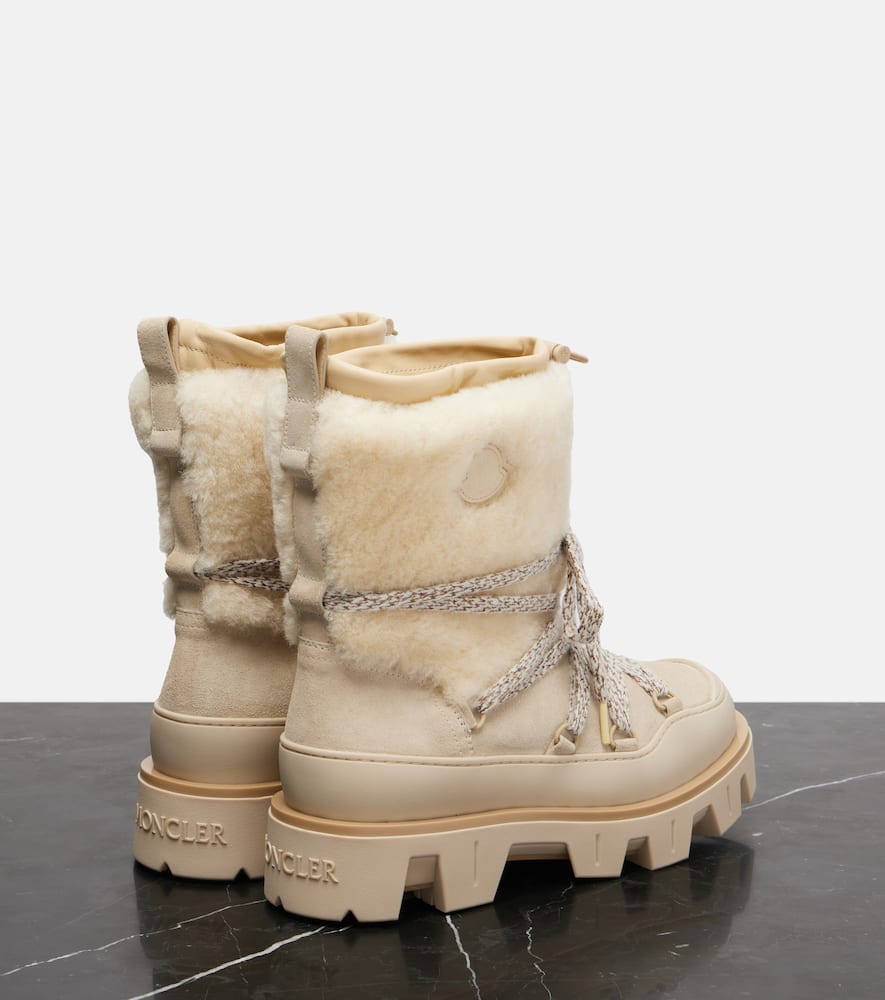 Moncler Peak Aprés Suede Snow Boots In Multi